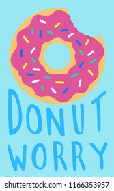 cute donut illustration, vector