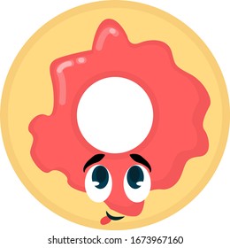 Cute donut, illustration, vector on white background.