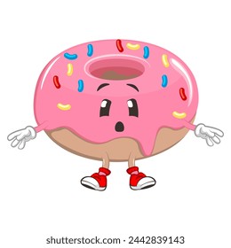 cute donut mascot character vector illustration very tired