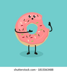 Cute donut mascot design illustration