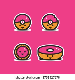 Cute donut model character vector