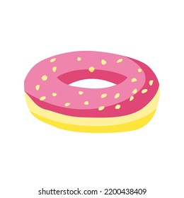 cute of donut on cartoon version,vector illustration