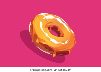 Cute donut in pink background.
