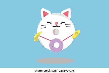 A Cute Donut Represented By A Happy Faced Cat, With A Donut Medal. A Great Design To Include While Creating A Bakery Packaging Or As A Gift Card.