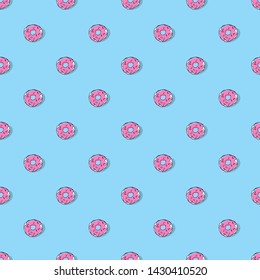 cute donut seamless vector pattern