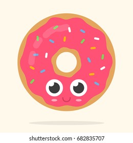 cartoon media: Cartoon Donut With Face