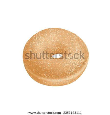 The cute donut with a sugar. Clipart vector illustration.