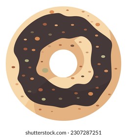 Cute donut sweet and fresh icon isolated