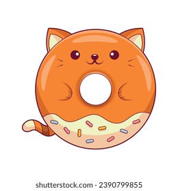 Ilustración de diseño de caracteres de donuts personalizados