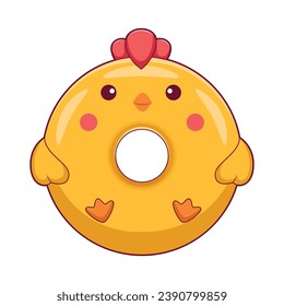 Ilustración de diseño de caracteres de donuts personalizados