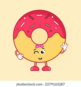 Cute Donuts Character, Cute Donuts Character verfügt über einen charmanten und liebenswerten Donuts Charakter, der bestimmt ein Lächeln in Ihr Gesicht bringt. Dieser süße kleine Genuss ist perfekt für alle Ihre Design-Anforderungen.