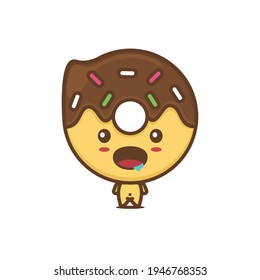 cute donuts character with hungry expression