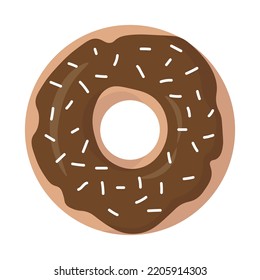 Geruchige Donuts mit Schokoladenglasur und weißem Pulver.