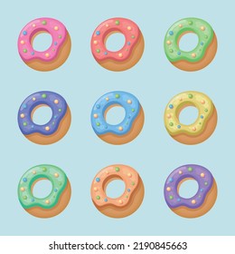 Cute donuts drawing vector art.