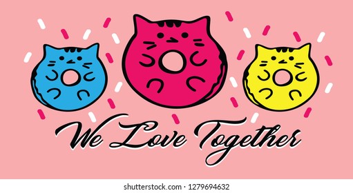 Cute Donuts graphic vector