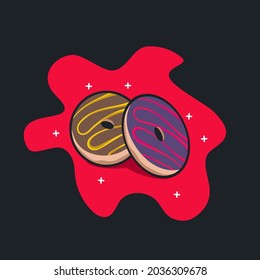 cute donuts illustration perfect for menu design, logo, poster