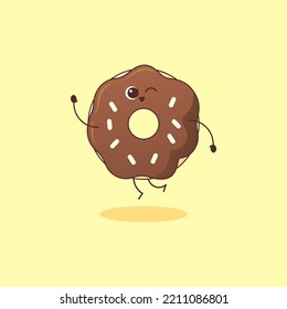 donuts lindos saltan simple imagen vectorial aislada 