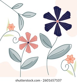 Cute doodle abstract floral background vector