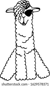 
cute doodle alpaca for greeting cards, prints, kids illustrations and thematic designs