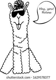 
cute doodle alpaca for greeting cards, prints, kids illustrations and thematic designs