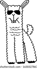 cute doodle alpaca for greeting cards, prints, kids illustrations and thematic designs