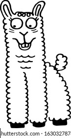 cute doodle alpaca for greeting cards, prints, kids illustrations and thematic designs