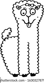 cute doodle alpaca for greeting cards, prints, kids illustrations and thematic designs