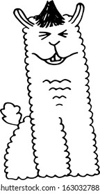 cute doodle alpaca for greeting cards, prints, kids illustrations and thematic designs