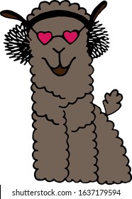 cute doodle alpaca for greeting cards, prints, kids illustrations and thematic designs