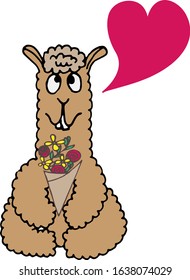 cute doodle alpaca for greeting cards, prints, kids illustrations and thematic designs