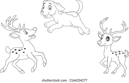 Cute doodle animal elephants drawing for education coloring   illustration vector