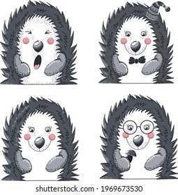 Cute doodle animals. Vector cartoon animals.