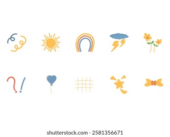 Cute Doodle Art Element Set