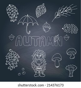 Cute doodle autumn set made in vector