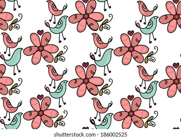 cute doodle background, tile in swatches