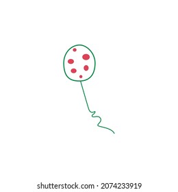 Cute doodle ballon. Vector outline design element for new year or christmas greeting cards, banners, flyers