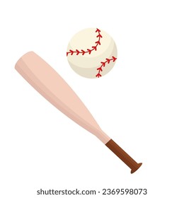 Cute doodle baseball bat and ball.