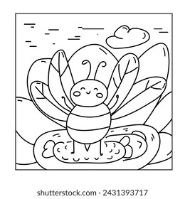 lindo doodle bee ilustración vectorial