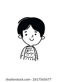  Cute doodle boy, vector illustration 