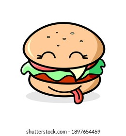 
ilustraciones de la hamburguesa de doodle lindo para libros para niños y también se pueden aplicar a camisetas