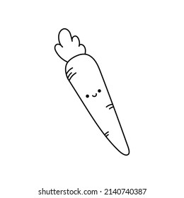 Cute doodle carrot simple vector illustration