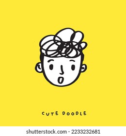 cute doodle cartoon face vector people,Faces of children,Cute cartoon boys and girls