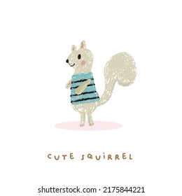 Cute Doodle Cartoon Hand Drawn Squirrel Illustration,Cute Doodle Squirrel, Cute Animal