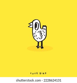 Cute doodle cartoon hand drawn chicken illustration ,Cute doodle chicken