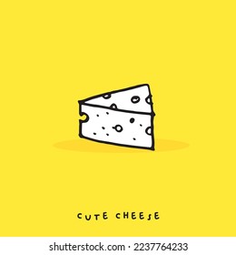 Cute doodle cartoon hand drawn cheese illustration ,Cute doodle cheese, cute butter