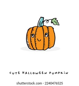 Cute doodle cartoon hand drawn halloween pumpkin illustration ,Cute doodle  halloween pumpkin