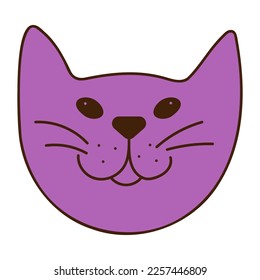 Cara de felpudo de garrapata de garrapata de la colección de pegatinas de gafas. Ilustración de color vectorial de dibujos animados.
