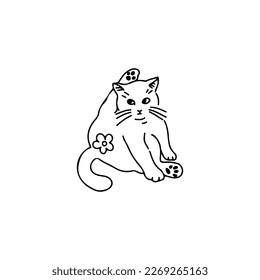 süße doodle-Katzengrafik, Vektorgrafik