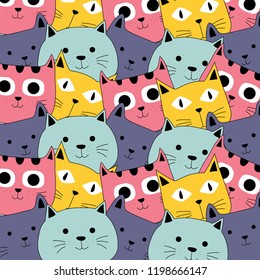 Cute doodle cat pattern