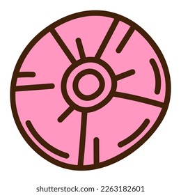 CD de doodle lindo de la colección de pegatinas de niñas. Ilustración vectorial de color de dibujos animados.